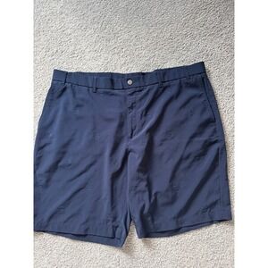 Original Penguin Mens Navy Blue Embroidered Logo Golf Shorts Size 42 Stretch